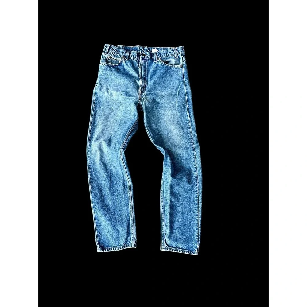 Vintage 90s Orange Tab Levi's 505 Straight Leg Denim Jeans 32.5x31 Medium Wash